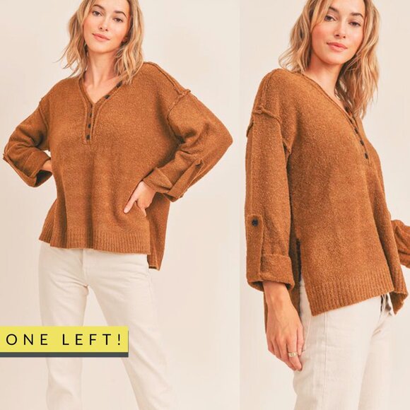 Elena Button Sleeve Top - Picture 1 of 10